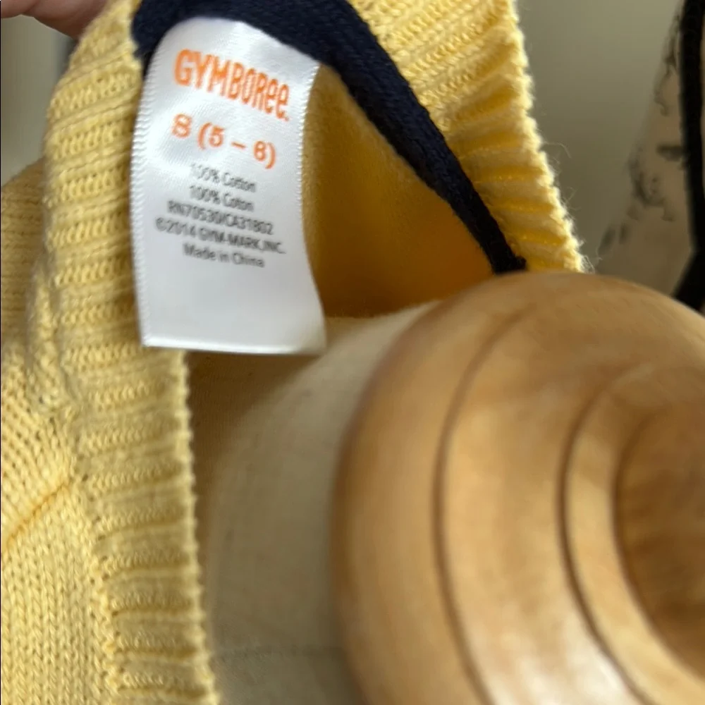Gymboree Boys Yellow Argyle Sweater Vest 100% Cotton